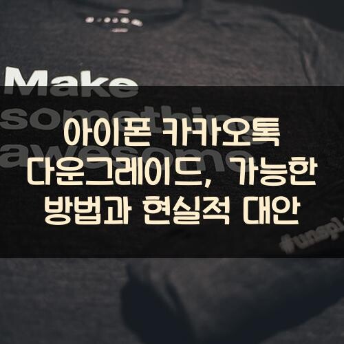 아이폰 카카오톡 다운그레이드, 가능한 방법과 현실적 대안