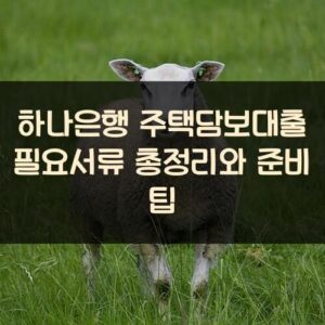 하나은행 주택담보대출 필요서류 총정리와 준비 팁