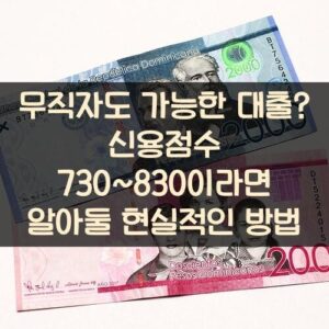 무직자도 가능한 대출? 신용점수 730~830이라면 알아둘 현실적인 방법 무직자도 가능한 대출? 신용점수 730~830이라면 알아둘 현실적인 방법