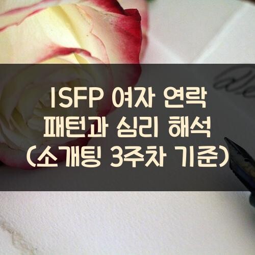 ISFP 여자 연락 패턴과 심리 해석 (소개팅 3주차 기준)