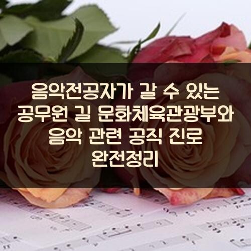 음악전공자가 갈 수 있는 공무원 길 문화체육관광부와 음악 관련 공직 진로 완전정리
