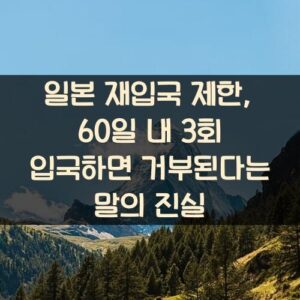 일본 재입국 제한, 60일 내 3회 입국하면 거부된다는 말의 진실