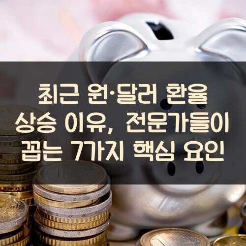 최근 원·달러 환율 상승 이유, 전문가들이 꼽는 7가지 핵심 요인