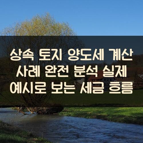 상속 토지 양도세 계산 사례 완전 분석: 실제 예시로 보는 세금 흐름