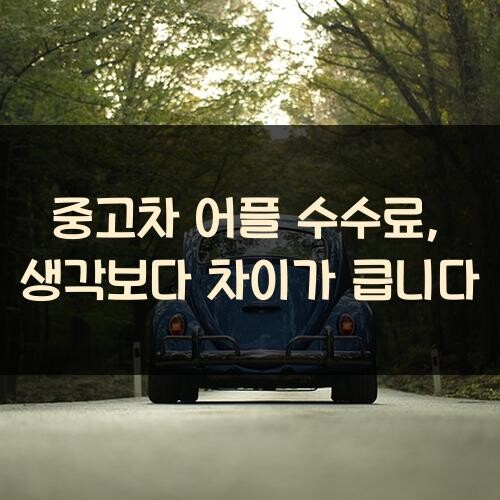 중고차 어플 수수료, 생각보다 차이가 큽니다