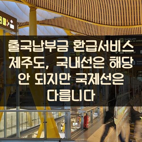 출국납부금 환급서비스 제주도, 국내선은 해당 안 되지만 국제선은 다릅니다