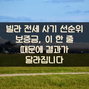 빌라 전세 사기 선순위 보증금, 이 한 줄 때문에 결과가 달라집니다 빌라 전세 사기 선순위 보증금, 이 한 줄 때문에 결과가 달라집니다