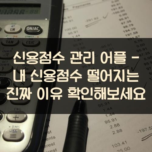 신용점수 관리 어플 - 내 신용점수 떨어지는 진짜 이유 확인해보세요