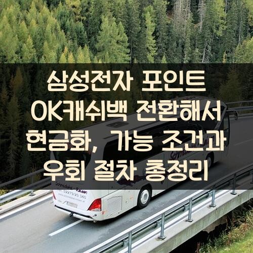 삼성전자 포인트 OK캐쉬백 전환해서 현금화, 가능 조건과 우회 절차 총정리