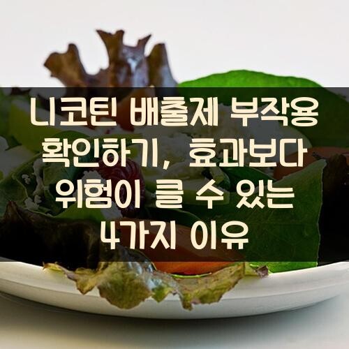 니코틴 배출제 부작용 확인하기, 효과보다 위험이 클 수 있는 4가지 이유