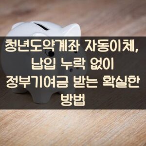 청년도약계좌 자동이체, 납입 누락 없이 정부기여금 받는 확실한 방법