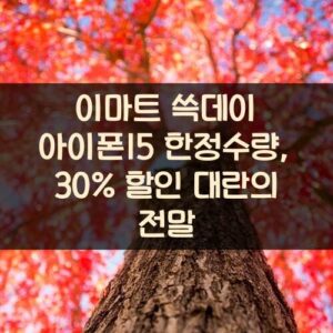 이마트 쓱데이 아이폰15 한정수량, 30% 할인 대란의 전말 이마트 쓱데이 아이폰15 한정수량, 30% 할인 대란의 전말