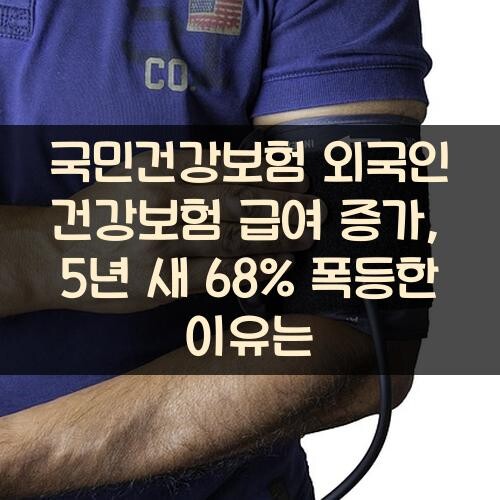 국민건강보험 외국인 건강보험 급여 증가, 5년 새 68% 폭등한 이유는?