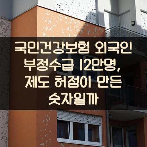 국민건강보험 외국인 부정수급 12만명, 제도 허점이 만든 숫자일까?