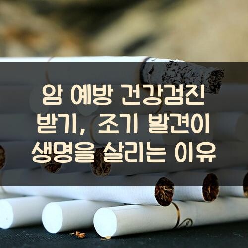 암 예방 건강검진 받기, 조기 발견이 생명을 살리는 이유