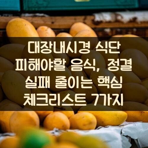 대장내시경 식단 피해야할 음식, 정결 실패 줄이는 핵심 체크리스트 7가지