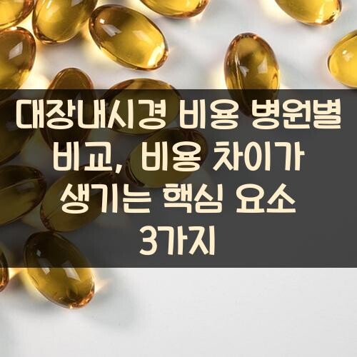 대장내시경 비용 병원별 비교, 비용 차이가 생기는 핵심 요소 3가지