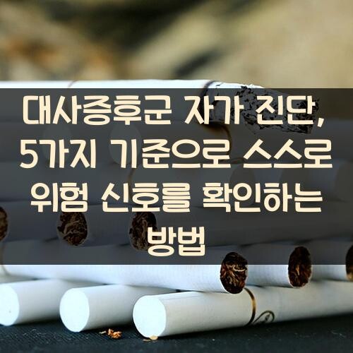 대사증후군 자가 진단, 5가지 기준으로 스스로 위험 신호를 확인하는 방법