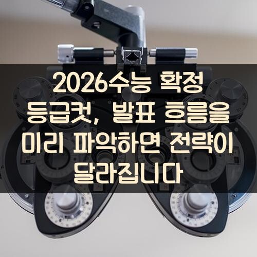 2026수능 확정 등급컷, 발표 흐름을 미리 파악하면 전략이 달라집니다