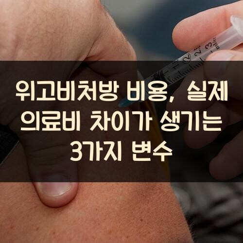 위고비처방 비용, 실제 의료비 차이가 생기는 3가지 변수