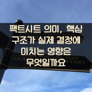 팩트시트 의미, 핵심 구조가 실제 결정에 미치는 영향은 무엇일까요?