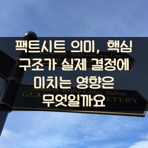 팩트시트 의미, 핵심 구조가 실제 결정에 미치는 영향은 무엇일까요?