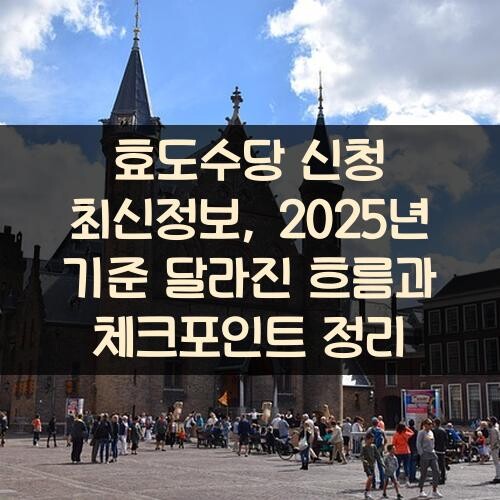 효도수당 신청 최신정보, 2025년 기준 달라진 흐름과 체크포인트 정리