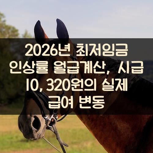 2026년 최저임금 인상률 월급계산, 시급 10,320원의 실제 급여 변동
