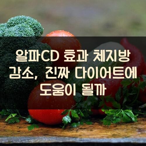 알파CD 효과 체지방 감소, 진짜 다이어트에 도움이 될까
