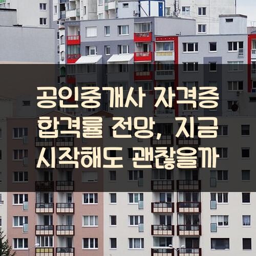 공인중개사 자격증 합격률 전망, 지금 시작해도 괜찮을까