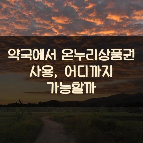 약국에서 온누리상품권 사용, 어디까지 가능할까