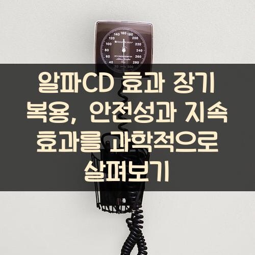 알파CD 효과 장기 복용, 안전성과 지속 효과를 과학적으로 살펴보기