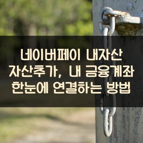 네이버페이 내자산 자산추가, 내 금융계좌 한눈에 연결하는 방법