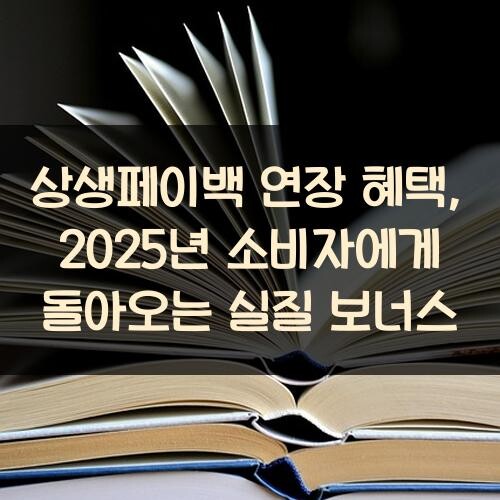 상생페이백 연장 혜택, 2025년 소비자에게 돌아오는 실질 보너스