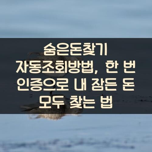 숨은돈찾기 자동조회방법, 한 번 인증으로 내 잠든 돈 모두 찾는 법