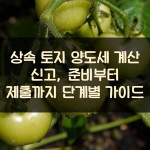 상속 토지 양도세 계산 신고, 준비부터 제출까지 단계별 가이드