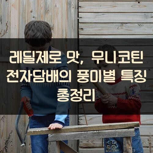 레딜제로 맛, 무니코틴 전자담배의 풍미별 특징 총정리