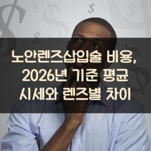 노안렌즈삽입술 비용, 2026년 기준 평균 시세와 렌즈별 차이