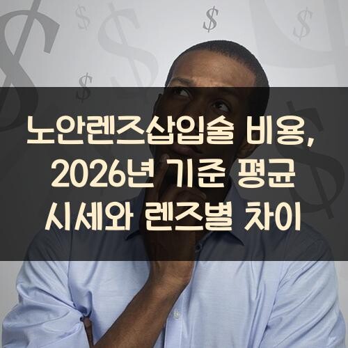 노안렌즈삽입술 비용, 2026년 기준 평균 시세와 렌즈별 차이