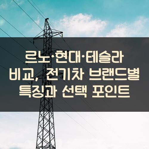 르노·현대·테슬라 비교, 전기차 브랜드별 특징과 선택 포인트
