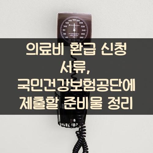 의료비 환급 신청 서류, 국민건강보험공단에 제출할 준비물 정리
