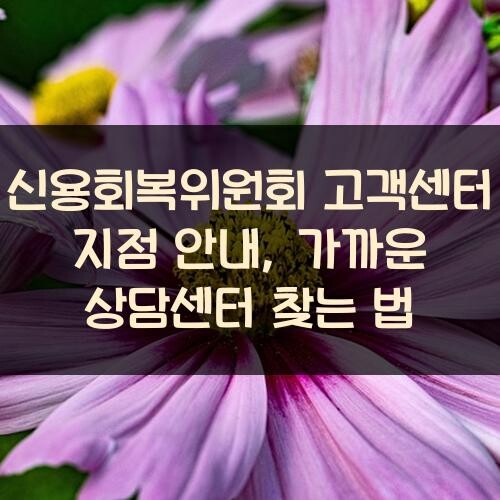 신용회복위원회 고객센터 지점 안내, 가까운 상담센터 찾는 법