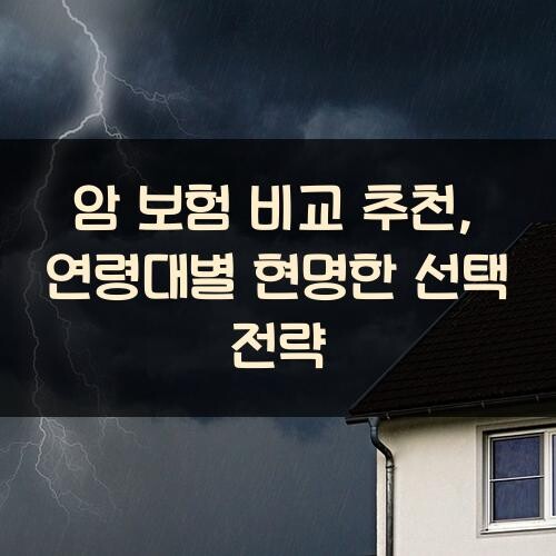 암 보험 비교 추천, 연령대별 현명한 선택 전략