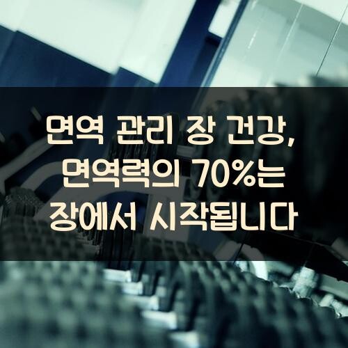 면역 관리 장 건강, 면역력의 70%는 장에서 시작됩니다