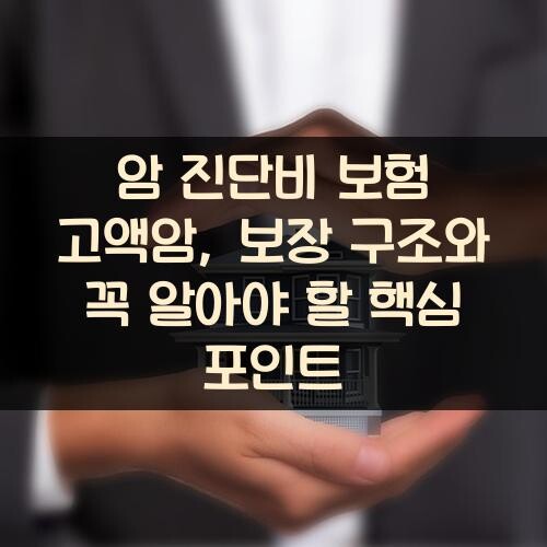 암 진단비 보험 고액암, 보장 구조와 꼭 알아야 할 핵심 포인트