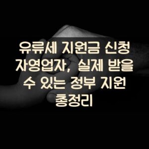 유류세 지원금 신청 자영업자, 실제 받을 수 있는 정부 지원 총정리 유류세 지원금 신청 자영업자, 실제 받을 수 있는 정부 지원 총정리